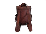 Vintage Brown School Bag Leather Backpack Laptop Messenger Bag Rucksack Sling For Men Women