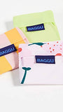 BAGGU Women's Baby Packable Bag Set of 3, Cherry Blossom/Lime/Marigold, Stripe, Floral, One Size