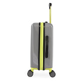 Hurley Suki Hardside Spinner Carry On Luggage 21", Light Grey/Neon