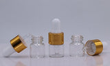 Wresty 50 Pcs Clear Glass Dropper Vails 1ml Mini Essential Oils Sample Dropper Bottles For Traveling Essential Oils Perfume Cosmetic Liquid,With 2 pcs dropper