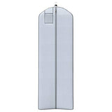 Wedding Gown Gusseted Garment Bag - 20" Gusset for Large Bridal and Prom Dresses with Boxed Bottom - ID Window - 72" x 24" - White and Grey - Monster Bag Collection by Your Bags