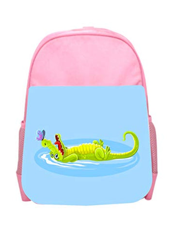 Childrens Backpacks Animal Gator Butterfly Girls Kids Pre-School Backpack - Pink