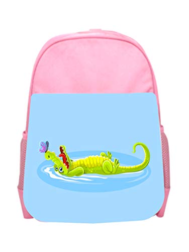Childrens Backpacks Animal Gator Butterfly Girls Kids Pre-School Backpack - Pink