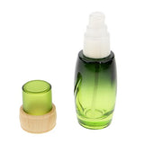 Baoblaze Green Glass Refillable Cosmetic Jars, Empty Face Cream Lip Balm Storage Container Pot