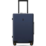 LEVEL8 Elegance Matte Carry-On Luggage, 20” Hardside Suitcase, Lightweight PC Matte Hardshell Spinner Trolley for Luggage, TSA Approved Cabin Luggage with 8 Spinner Wheels-Navy Blue, 20-Inch Carry-On