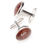 Royce Leather Genuine American Alligator Handcrafted Cufflinks 