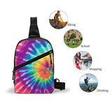 NiYoung Adults and Teen Shoulder Backpack Chest Crossbody Anti-Theft Sling Backpack Chest Bag for Travel Bike Gym, Spiral Tie Dye