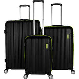 Gabbiano Hola Collection 3 Piece Expandable Hardside Luggage Set (Green)