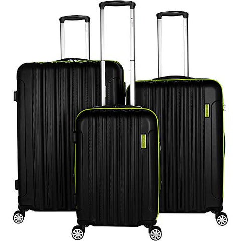 Gabbiano Hola Collection 3 Piece Expandable Hardside Luggage Set (Green)