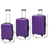 SSLine 3-in-1 Multifunctional Suitcase Luggage Set Large Capacity Traveling Storage ABS Expandable Spinner Hardside Suitcase Lightweight 4 Wheel Portable Travel Bag 20" / 24" / 28" Purple