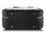 Betsey Johnson Cat Train Carry-On Round Weekender Suitcase - Cream Face