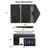 Passport Wallet, Travel Accessories Tri-fold RFID Blocking Document Organizer Multi-pocket Card Holder with 2 Luggage Tags