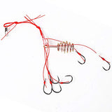 LIZHOUMIL 4Pcs Explosion Luminous Beads Fishing Hook Fishing Lure Bait Trap Feeder Cage Sharp Fishing Hook with Springs 9# (a Box of 2 Total 2 Boxes)