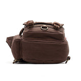 Canvas Unbalance Pack Crossbody Shoulder Bag Chest Bag Travel Rucksack Hiking Daypack for Men (Army