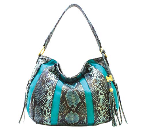 Aimee Kestenberg Pebble Leather & Suede Hobo - Tuscany (Teal Snake)