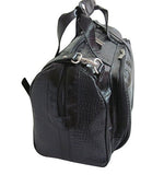 Amerileather Leather Croco-Print Three Piece Set Traveler On Spinner Wheels (#8603-0) (Black)