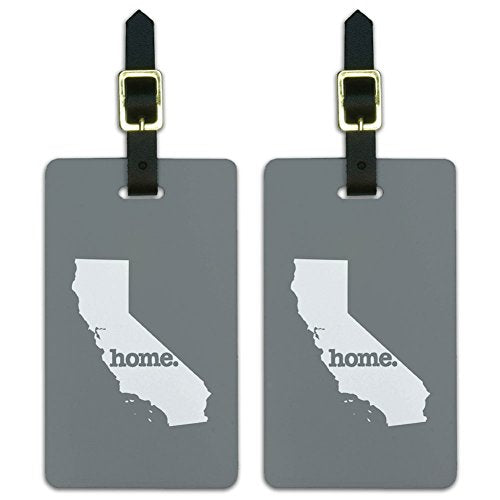 Graphics & More California Ca Home State Luggage Suitcase Id Tags-Solid Grey Gray, White