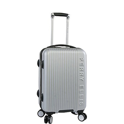 Perry Ellis Forte Hardside Spinner Carry On Luggage 21", Silver