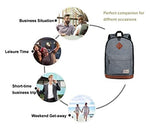 HEXIN Grey Water Repellent Canvas Collapsible Rucksack 15 inch Computer Bag Pack