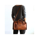 Berchirly Mens Genuine Leather Travel Duffle Bag Sports Outdoor Luggage