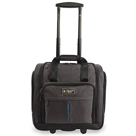 ORIGINAL PENGUIN Men's Ethan Wheeled Under The Seat Carry On Bag, Black Crosshatch