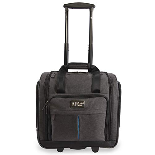 ORIGINAL PENGUIN Men's Ethan Wheeled Under The Seat Carry On Bag, Black Crosshatch