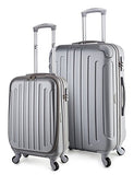 Travelcross Victoria Lightweight Hardshell Spinner Luggage (Silver, 2-Piece Set (20''/28''))