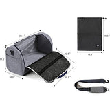 BAGSMART Travel Duffel Bag Large Weekender Bag Carry-on Luggage with Shoe Bag 40L, Grey