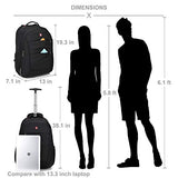 Oiwas Rolling Backpack With Wheels 20 Inch School College Wheeled Book Bag Laptop Travel Carry On