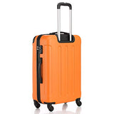 SSLine 3 Piece Luggage Sets Hardshell Spinner Luggages Swivel Wheels Suitcase Portable Rolling Trolley Case - 20" 24" 28" Spinner Suitcases Orange
