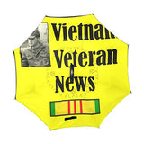 Reverse Umbrella Vietnam Veteran News Windproof Anti-UV for Car Outdoor Use