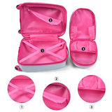 GHP 16"×12"×8.5" ABS Kids Owl Shaped Trolley Suitcase Luggage w 12" School Backpack