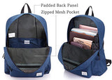 Lightweight Backpack for School, VASCHY Classic Basic Water Resistant Casual Daypack for Travel with Bottle Side Pockets (Navy)