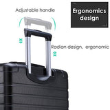 SSLine 3 Piece Luggage Sets Suitcase,Expandable ABS Lightweight Hardshell Spinner Wheel 3 Piece Set Travel Bag with TSA Lock 20/24/28 inch (Black)