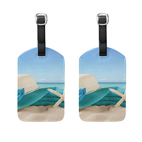 Luggage Tags Summer Vacation Womens Bag Suitcase Tags Holder traveling accessories Set of 2