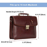 Banuce Vintage Full Grain Italian Leather Briefcase for Men Lock Lawyer Attache Case Business