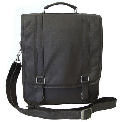 AmeriLeather Leather Laptop Backpack Briefcase (Black)