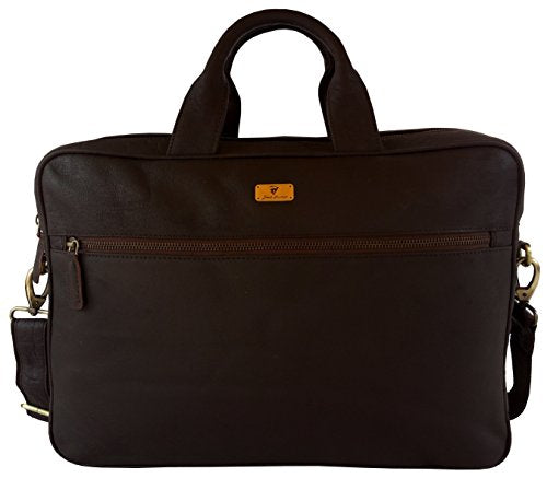 Devil Hunter 16 Inch Retro Buffalo Hunter Leather Laptop Messenger Bag Office Briefcase College Bag