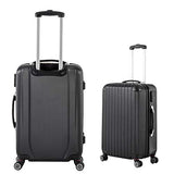 3 Pieces Spinner Luggage Sets black Suitcase Sets Hardshell Lightweight ABS Travel Luggage