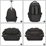 Makimoo 19 Inches Wheeled Rolling Backpack Laptop Travel Waterproof School Bag For Women Men -