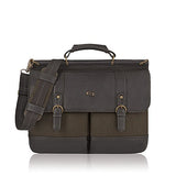 Solo Mercer 15.6" Laptop Briefcase, Olive/Espresso
