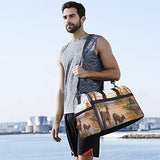 Travel Tote Luggage Weekender Duffle Bag, Deer Wallpaper Large Canvas shoulder bag with Shoe