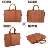 Banuce Vintage Full Grain Italian Leather Briefcase for Men Women Business Tote Messenger Satchel