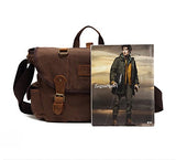AUGUR Vintage Messenger Bag Ipad Bag Retro Canvas Crossbody Satchel Sling Bag (Khaki)