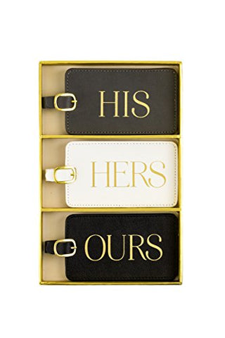 Luggage Tag Set of 3, His Hers Ours