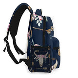 Casual Backpack,Cow Watercolor Deer Western Antlers Skul,Business Daypack Schoolbag For Men Women Teen