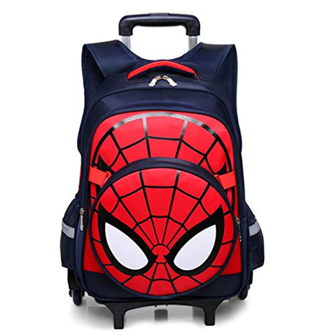 Spiderman Six Wheels Trolley Case School Bags Boy Oxford Cloth Vacation Backpack