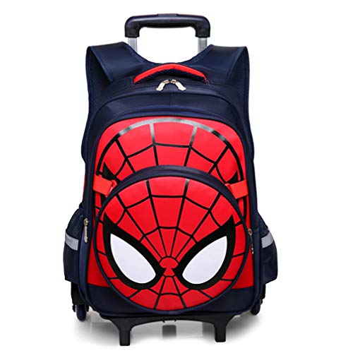 Spiderman Six Wheels Trolley Case School Bags Boy Oxford Cloth Vacation Backpack