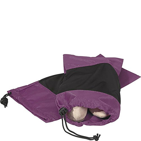 eBags Shoe Sleeves with Drawstring - For Travel - Set of 2 - (Eggplant)