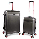 ORIGINAL PENGUIN Men's 2 Piece Hardside 8 Wheel Spinner Expandable Luggage Set, Charcoal